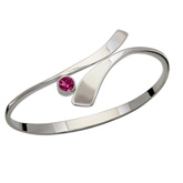 Ed Levin Sterling Bracelet with Rhodolite Garnet 